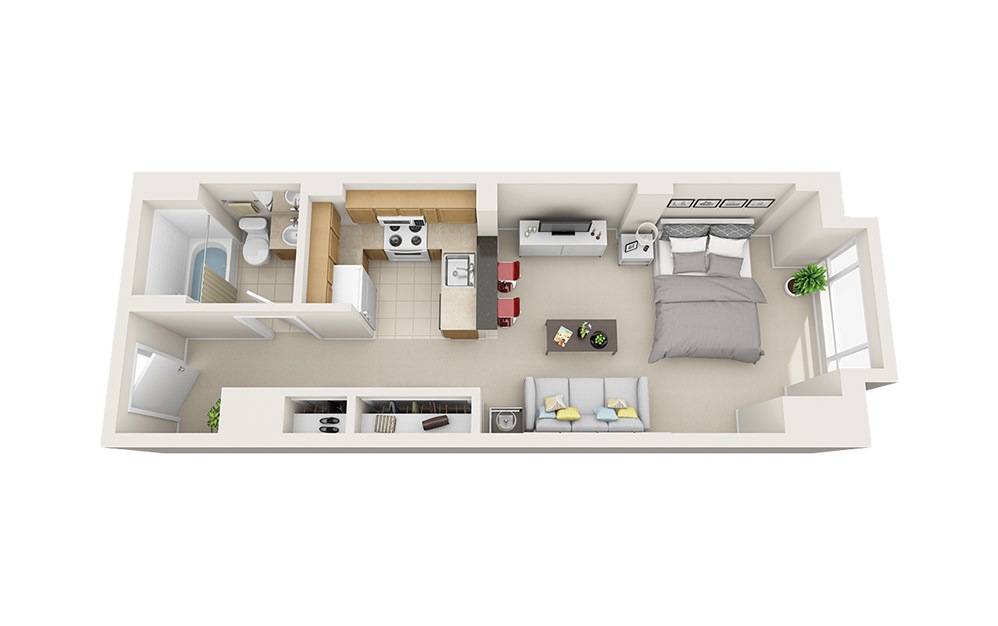 Crab Shell - Studio floorplan layout with 1 bath and 481 square feet. Crab Shell - Studio floorplan layout with 1 bath and 481 square feet.