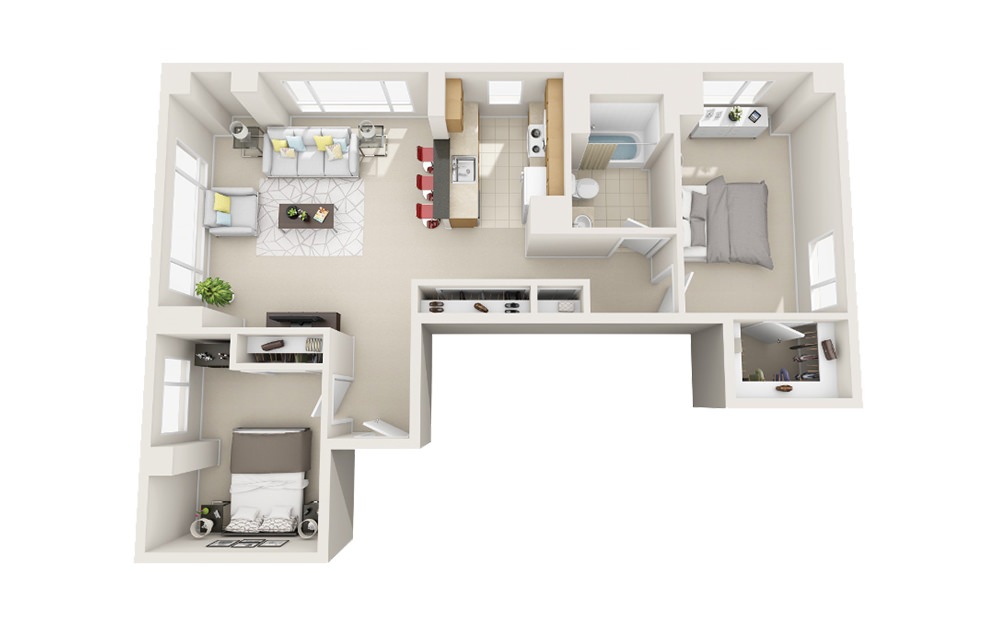 Shoreline - 2 bedroom floorplan layout with 1 bath and 1018 square feet. Shoreline - 2 bedroom floorplan layout with 1 bath and 1018 square feet.