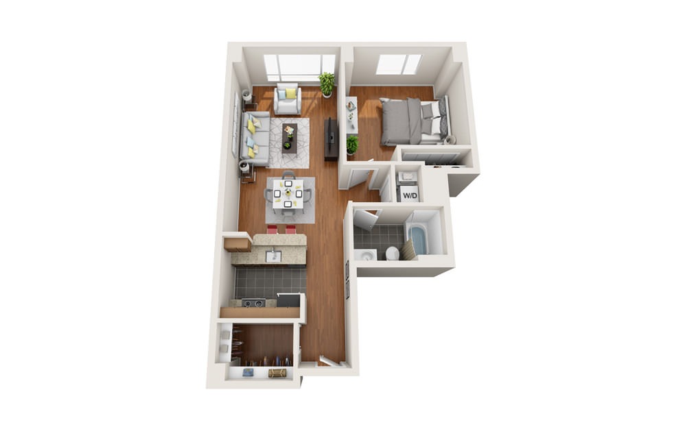 Race Point Light - 1 bedroom floorplan layout with 1 bath and 756 to 766 square feet.